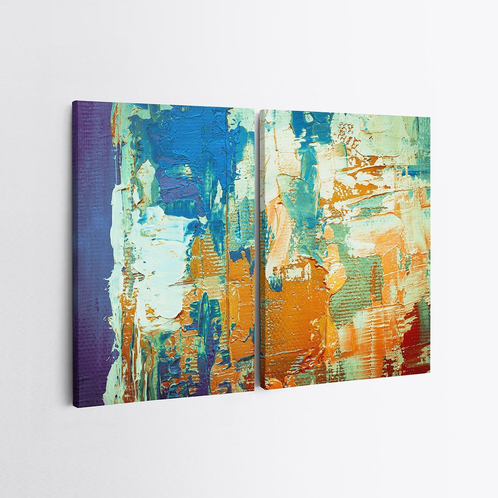 Falikép szett, 2 db, sokszínű festményt ábrázoló, 70x100 cm - Butopêa akciós termékkép 1